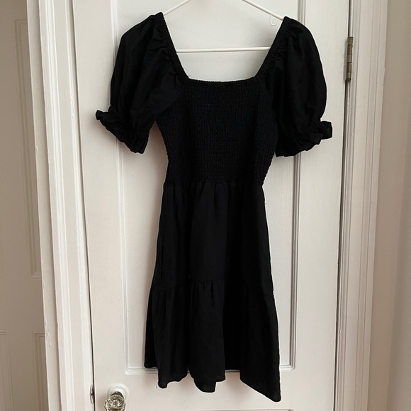 Madewell | Linen-Blend Lucie Smocked Mini Dress - Picture 3 of 9